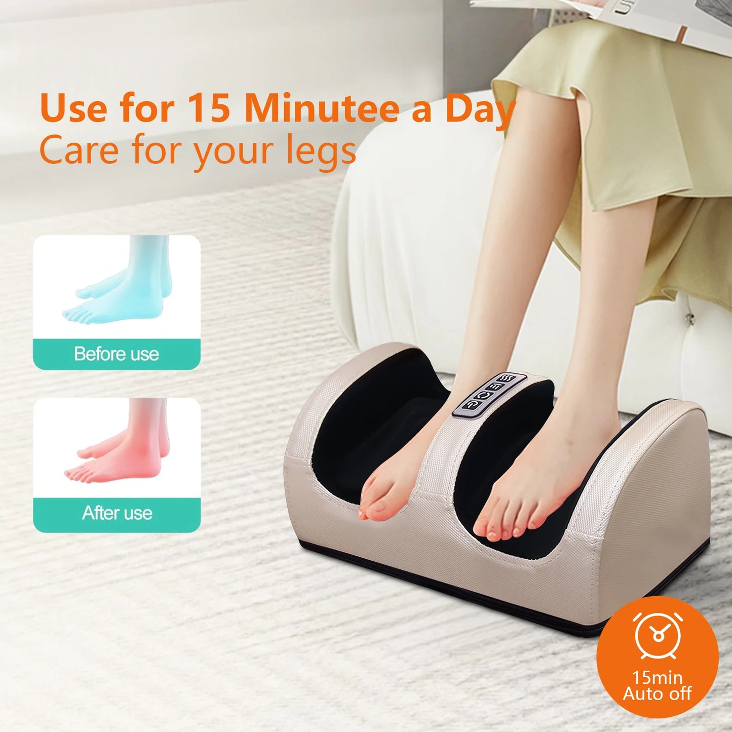 Electric Foot Massager Machine with Heating for Home Relaxation