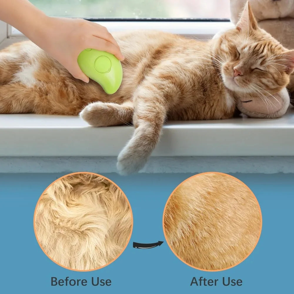Cat Steam Brush, Pet Steamer Brush, Steamy Cat Brush, Cat Water Brush for Massage Self Cleaning, Steaming Cat Brush for Removing