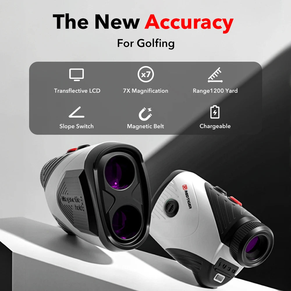 REDTIGER Golf Rangefinder with Slope 1000M 1200 Yards Laser Range Finder Golfing 7X Magnification Rechargeable Range Finders