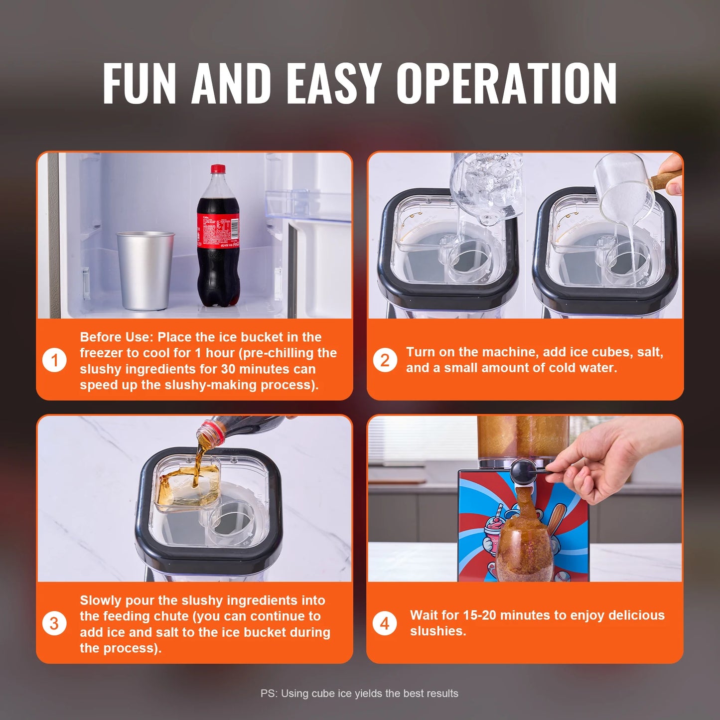 SucceBuy Slushy Machine for Home Smoothie Frozen Drink Maker with Food-grade Materials Slushie for Home DIY Kids' Parties