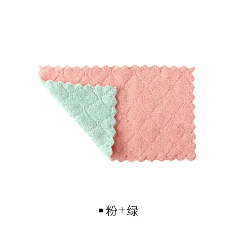 10pcs Absorbent Kitchen Towels Soft Microfiber Cleaning Cloths Non-stick Oil Dish Cloth Rags For Kitchen Dish Towel