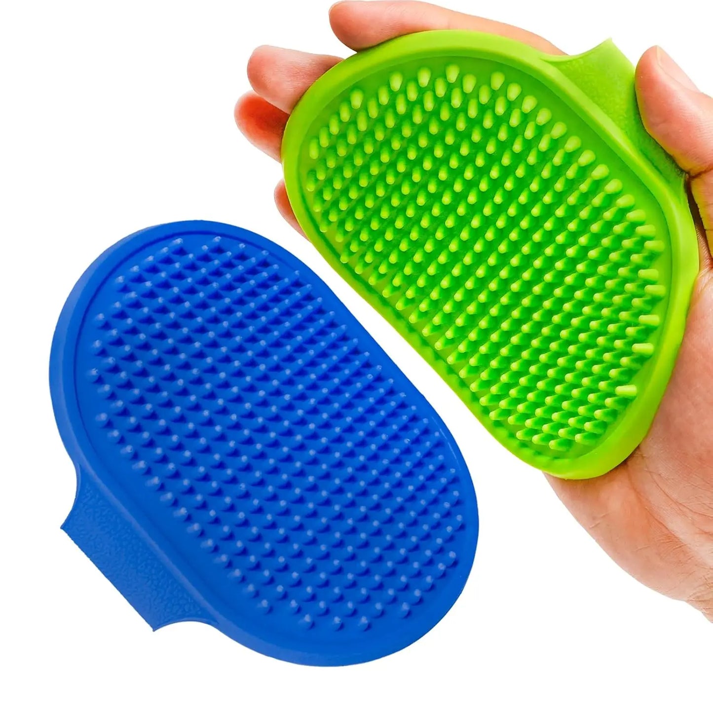 Dog Brush | Pet Shedding Shampoo Brush for Long & Short Hair | Grooming Rubber Comb for Cat & Dog  | Adjustable Handle (2 Pcs)
