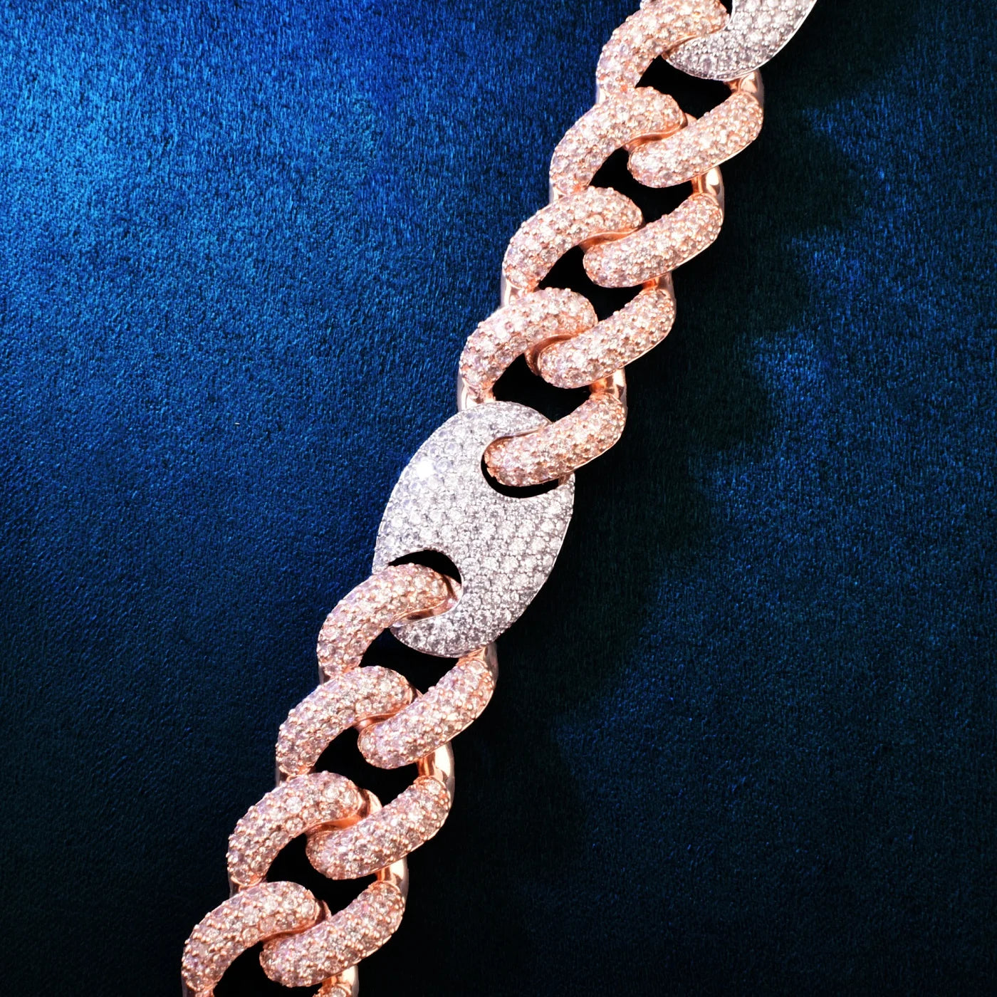 18MM Mixed Color Men's Cuban Chain Bracelet Solid Back Full Zircon Hip Hop Miami Link Fashion Rock Jewelry
