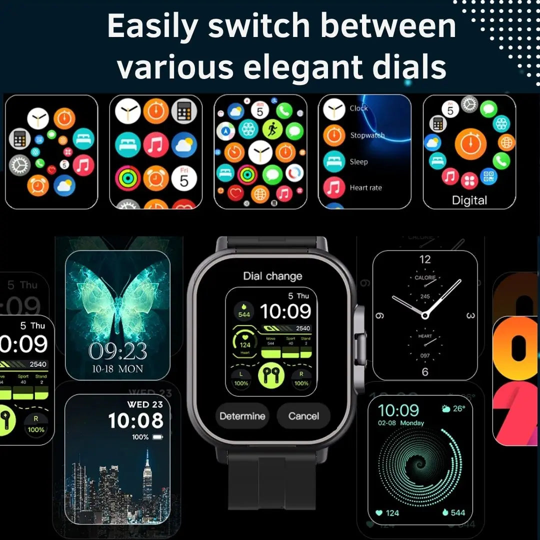 D8 2-In-1 Smartwatch And Earbuds NFC Music Control Sleep Monitor Fitness Tracker For iPhone Android
