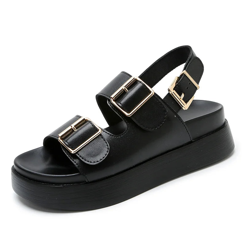 AIYUQI Women Sandals Large Size Summer New Beach Sandals Girls Thick Sole Fashion Open Toe Roman Women's Shoes