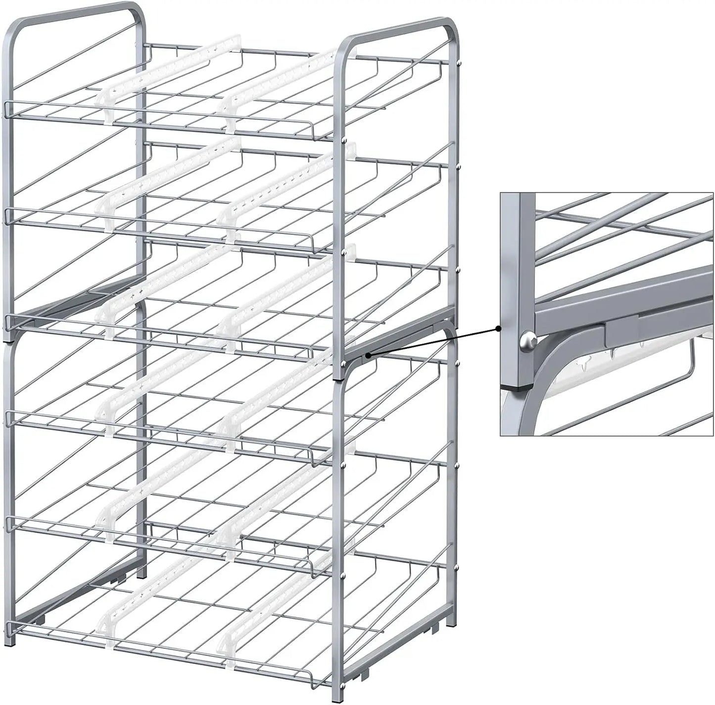 Stackable 2-piece can dispenser in the pantry, small space storage rack can hold up to 36 cans