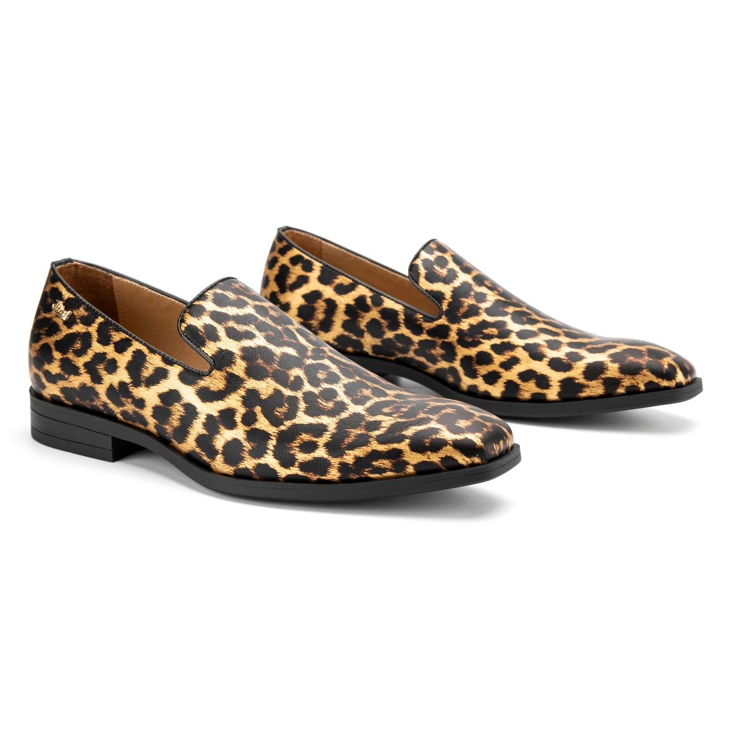Men's Loafers Leather Dress Shoes with Metal Button Slip on Wedding Luxury Brand Shoes for Men