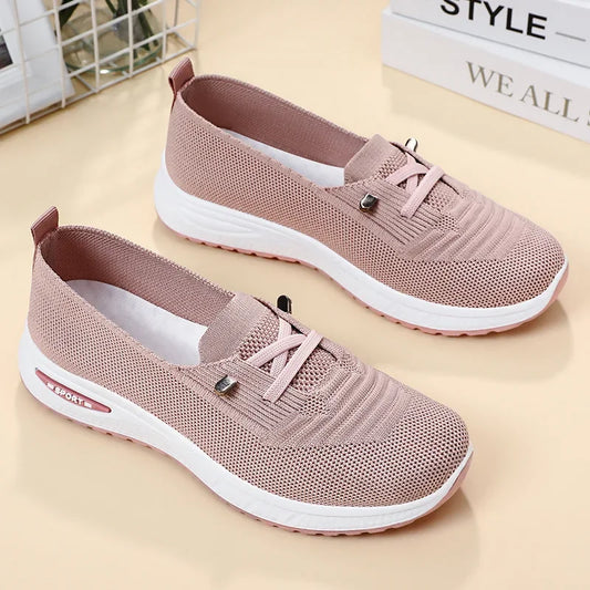 Women's Casual Sneakers Pink Chunky Sole Breathable Shoes 2025