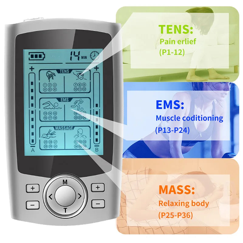 Tens Therapy Unit for Pain Relief Device 36 Modes Muscle Stimulation Wireless EMS Body Massager Slimming Electrostimulator