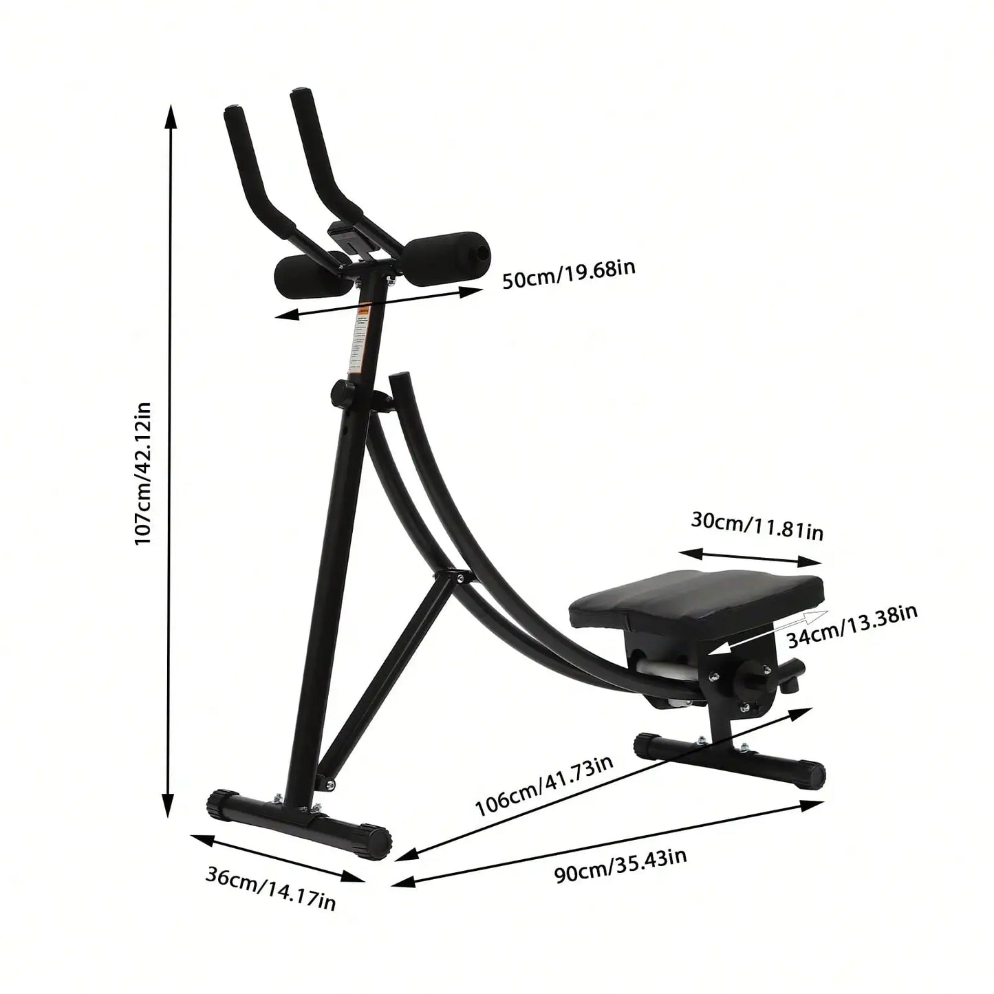 Ab Workout Equipment For Home Gym Foldable Core&Abdominal Exercise Machine W/ 3 Intensities Digital Display 330lbs