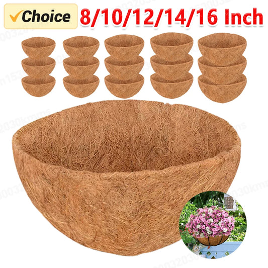 100% Natural Coconut Fiber Liners Thick Coconut Liners for Planters Round Hanging Basket Liners Replacement Liners for Garden