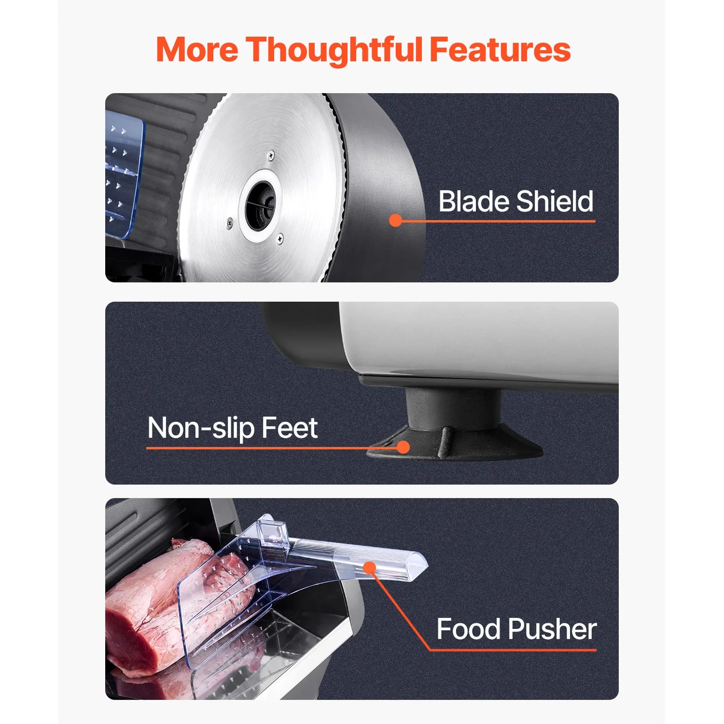 SucceBuy Meat Slicer Electric Deli Food Slicer Meat Cutter with two Premium SUS420 Blades for Meat Cheese Home Use