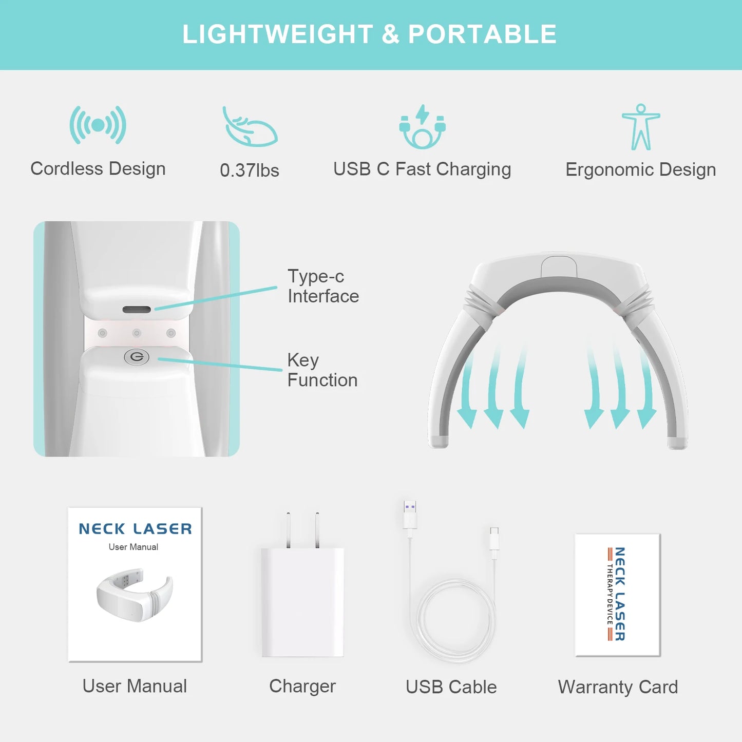 3x808nm LLLT Physiotherapy Equipment for Neck Pain Relief 14X650nm 15mW 1800mAh Muscles Soreness Relief Device for Home Office