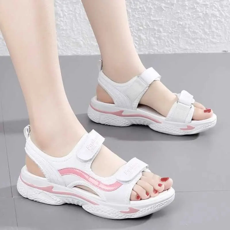 Women Outdoor Platform Leather Sandals for Summer 2024